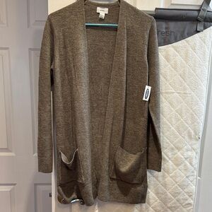 Old Navy Open-Front Pocket Cardigan in Taupe Heather